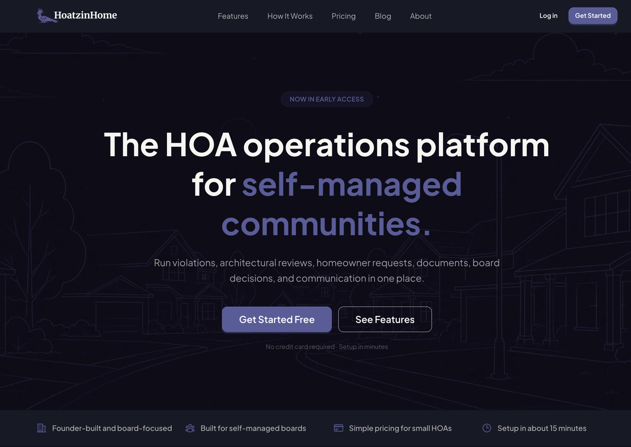 HoatzinHome platform interface