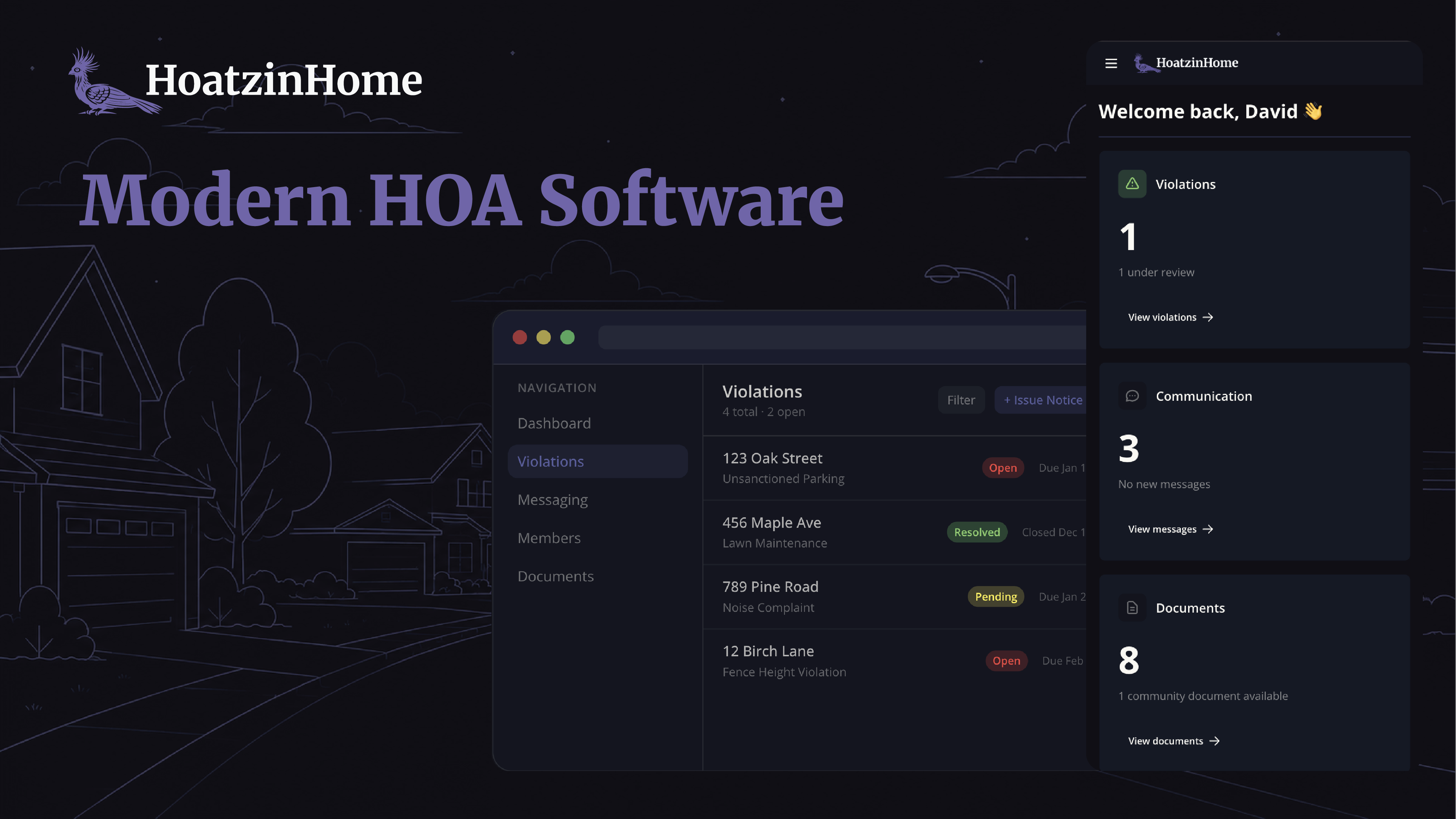 HoatzinHome platform interface
