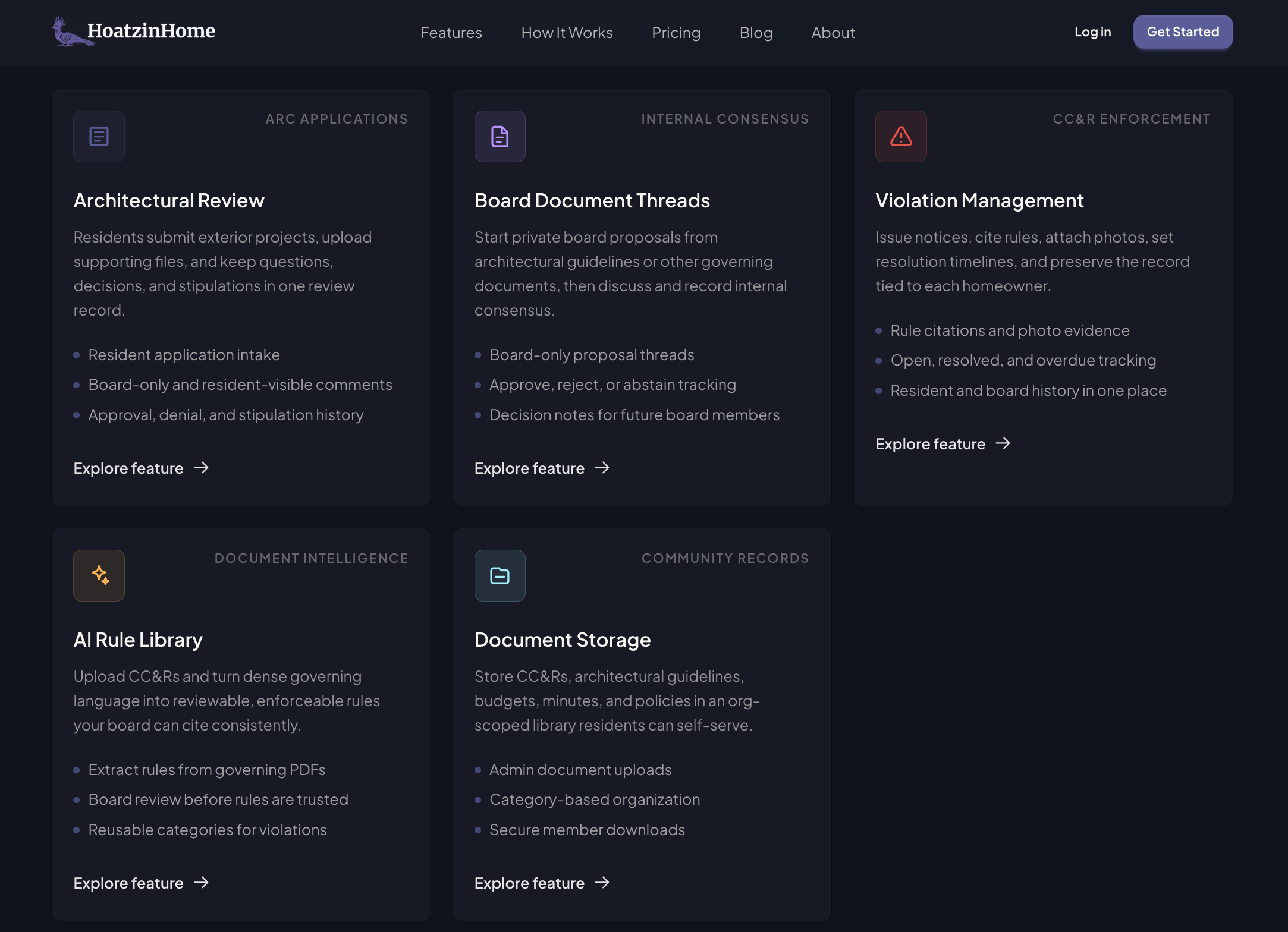 HoatzinHome platform interface